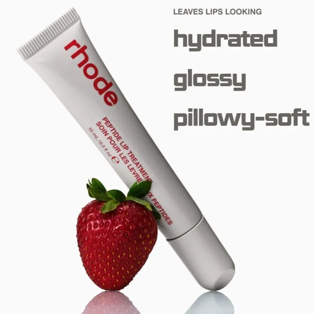 Rhode NEW Peptide Lip Treatment Nourishing Glaze in Strawberry Glaze